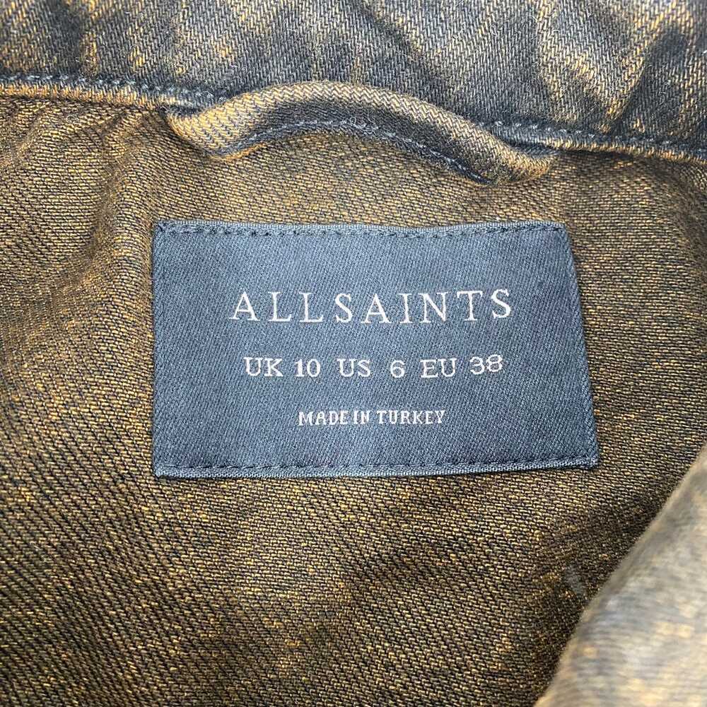 All Saints Brown Black Denim Cropped Jacket | Women’s Size 6 - Picture 3 of 6